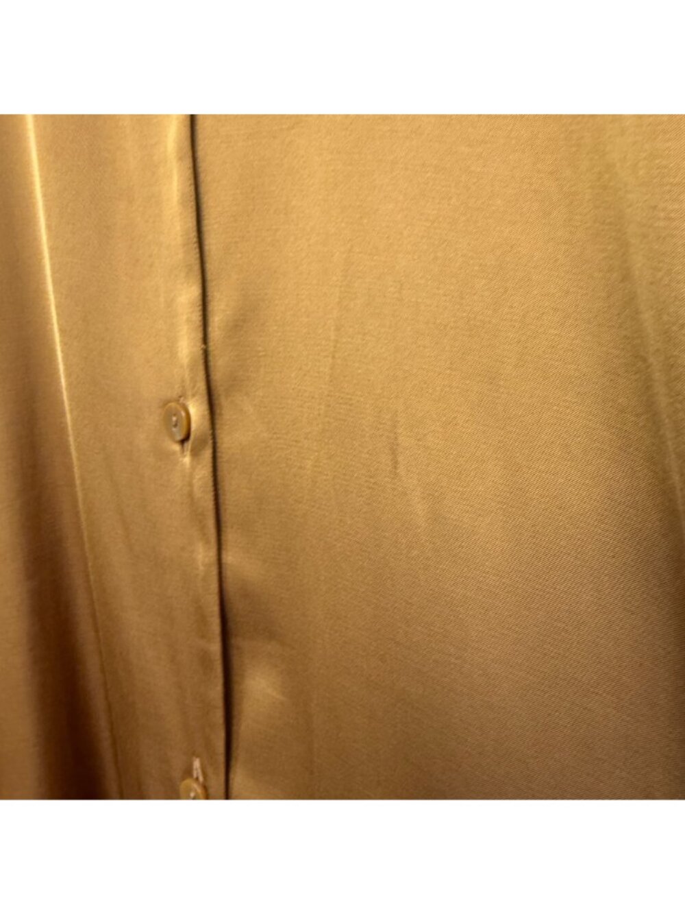 Abercrombie & Fitch Satin Blouse XL Golden Brown Button Up Womens Top - Picture 9 of 9